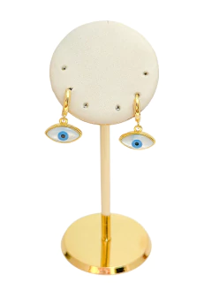 Brinco olho grego semijoia folheada a ouro. - comprar online