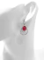 Brinco pedra rubi gota balanço prata 925. - comprar online