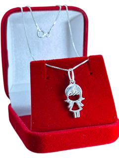 Colar menina com uma zircônia em prata legítima 925. - comprar online