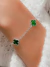 Pulseira trevo verde semijoia prataleve. - Companhia Da Prata