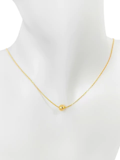 Gargantilha bolinha espelhada 6mm folheada a ouro. - comprar online