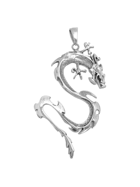 Pingente de prata 925 dragão chinês 5.8 cm. - comprar online