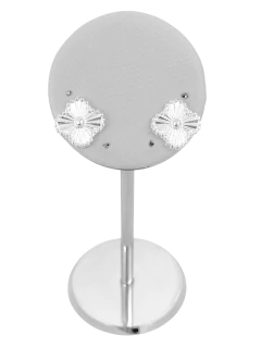 Brinco trevo espelhado fixo 12mm semijoia prataleve. - comprar online