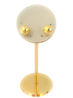 Brinco bolinha espelhada 10mm folheado a ouro. - comprar online