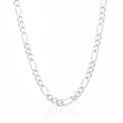 Corrente fígaro elo 3x1 6mm prata 925.