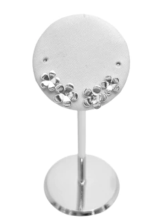 Dupla brincos de prata leve flor lisa. - comprar online