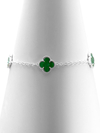 Pulseira trevo verde semijoia prataleve. - comprar online