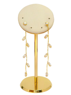 BRINCO LONGO FOLHAS DE ZIRCÔNIAS BALANÇO FOLHEADO A OURO. - comprar online