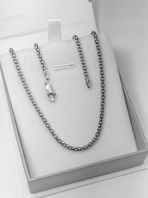 Corrente pipoca envelhecida 2.2mm prata 925. - comprar online