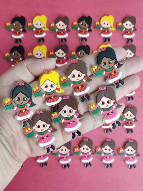 aplique emborrachado meninas noeletes 10 pçs