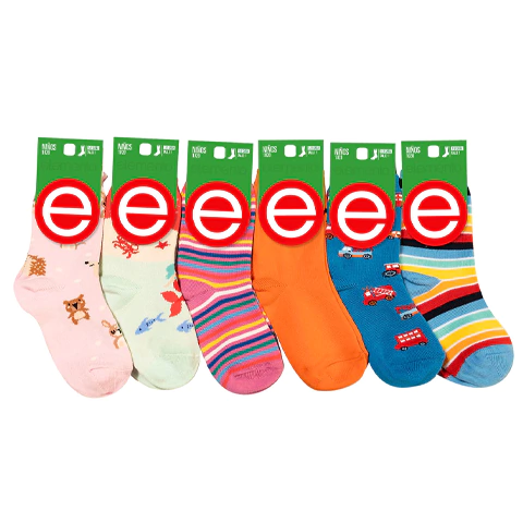 Art. 1020 - Elemento - Pack x12 y x6 medias 1/2 caña estampada niña y niño