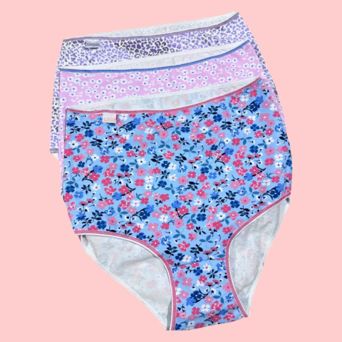 Art. 1203 - Jaline - Bombacha universal alg/lyc estampada mujer x3 unidades