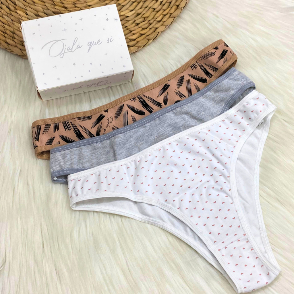 Art. 7200P - Ojala que si - Pack x3 vedetinas estampadas algodon/lycra