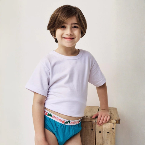 Art. 250 - Antillitas - Slip niño liso con elástico a la vista x6 unidades