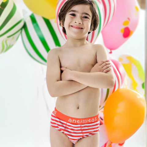 Art. 270 - Antillitas - Slip niño rayado elastico a la vista