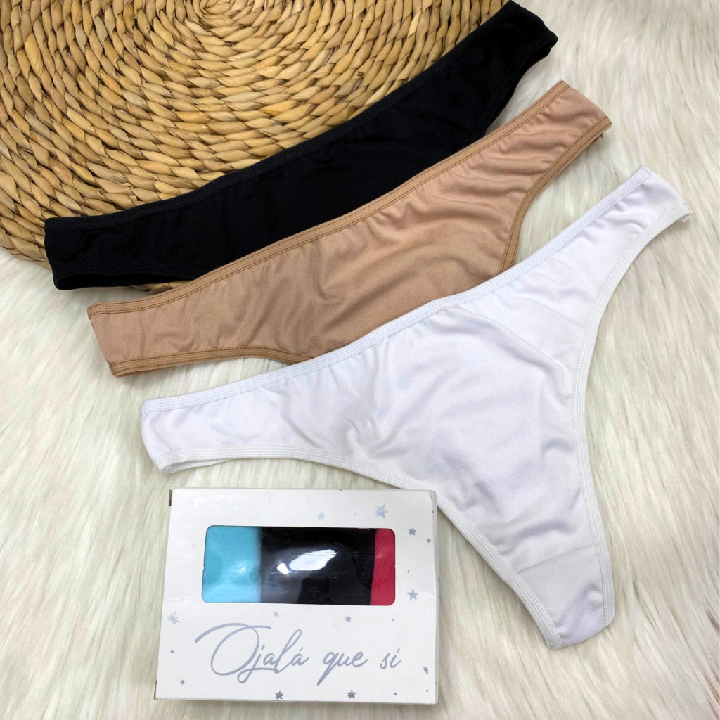 Art. 6000P - Ojala que si - Pack x3 colaless lisa microfibra