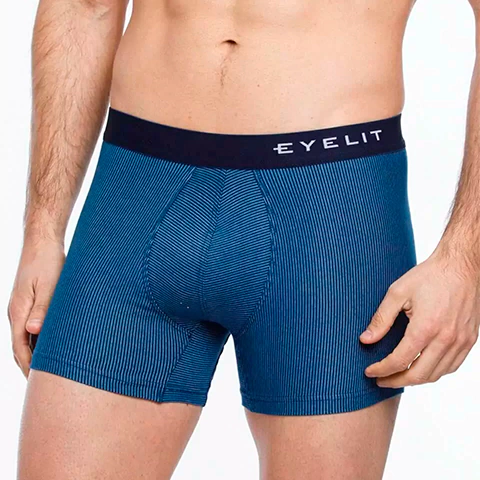 Art. 590 - Eyelit - Boxer alg/lyc rayado elastico bordado