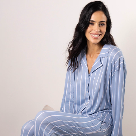 ¡agotado !! Art. 9046 - Andressa - Pijama rayado casaca abotonada y pantalon