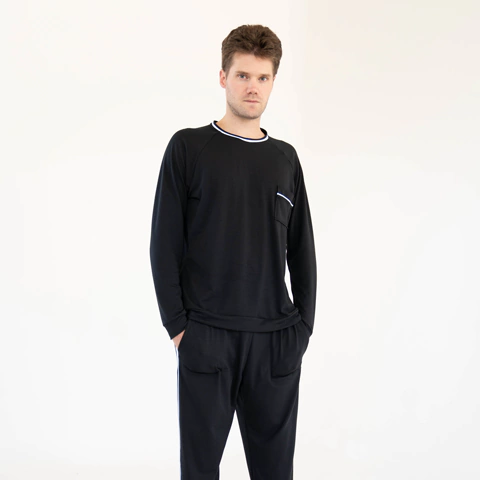 Art. 9050 - Andressa - Pijama hombre casaca y pantalon modal c/vivos