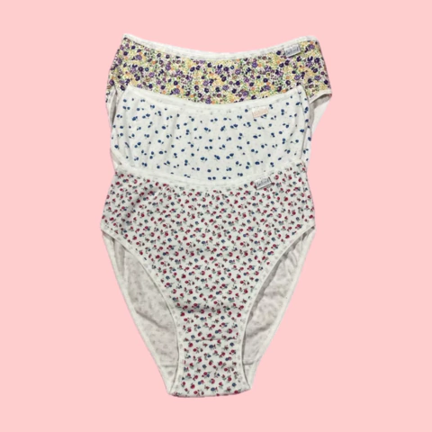 Art. 402 - Jaline - Bombacha tiro corto alg/ribb estampado x3 unidades