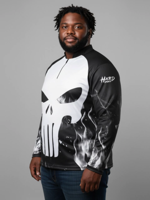 Caveira Preto Plus Size