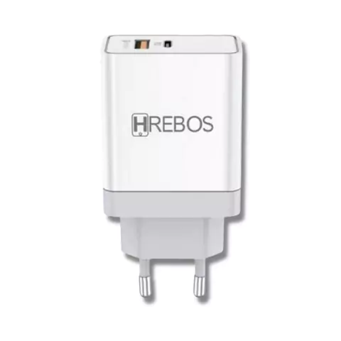 Carregador Fonte Turbo Entrada USB e Tipo C Qualcoomm 3A Hrebos HS-17
