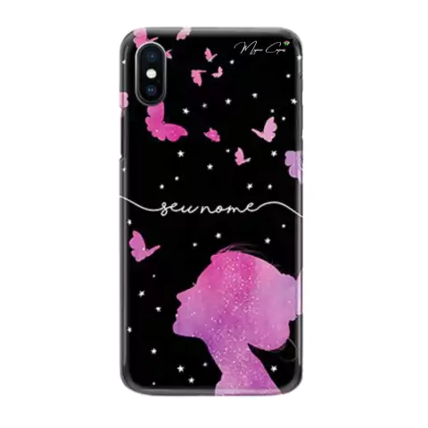 Capa para Moto G8 Plus Personalizada Flores Menina e as Borboletas