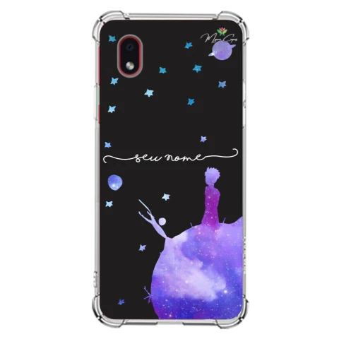 Capa para Galaxy A01 Core Personalizada Pequeno Príncipe em seu Planeta
