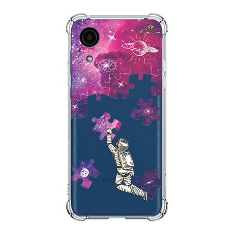 Capa para Samsung Galaxy A03 Core Galáxia Explorando o Universo Rosa