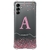 Capa para Galaxy A04s Personalizada Amor Chuva de Corações com Inicial Transparente