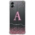 Capa para Galaxy A05 Personalizada Amor Chuva de Corações com Inicial Transparente