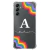 Capa para Galaxy A14 4g Personalizada Arco-Íris com Inicial Transparente