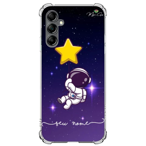 Capa para Galaxy A15 Personalizada Astronauta Estrela Guia