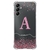 Capa para Galaxy A15 Personalizada Amor Chuva de Corações com Inicial Transparente