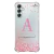 Capa para Galaxy A55 5g Personalizada Amor Chuva de Corações com Inicial Transparente