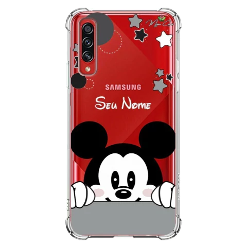 Capa para Samsung Galaxy A70s Personalizada Wish Hello Mickey Mouse
