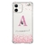Capa para iPhone 12 6.1" Personalizada Amor Chuva de Corações com Inicial Transparente