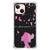 Capa para iPhone 13 mini 5.4" Personalizada Flores Menina e as Borboletas