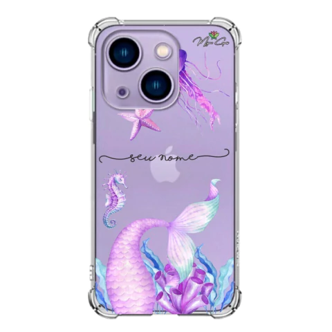 Capa para Apple iPhone 14 Sereias Cauda Rosa