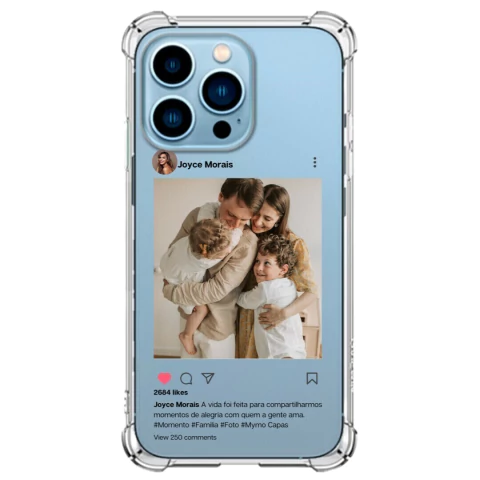 Capa para iPhone 14 Pro 6.1" com Foto Momentos Post no Instagram