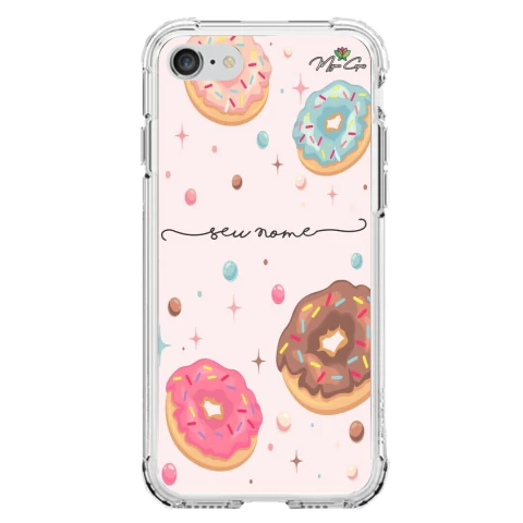 Capa para iPhone 7 Personalizada Candy Chuva de Donuts