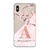 Capa para iPhone X Personalizada Flores de Cerejeira com Inicial Rosa