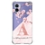 Capa para Moto Edge 30 Neo Personalizada Flores de Cerejeira com Inicial Rosa