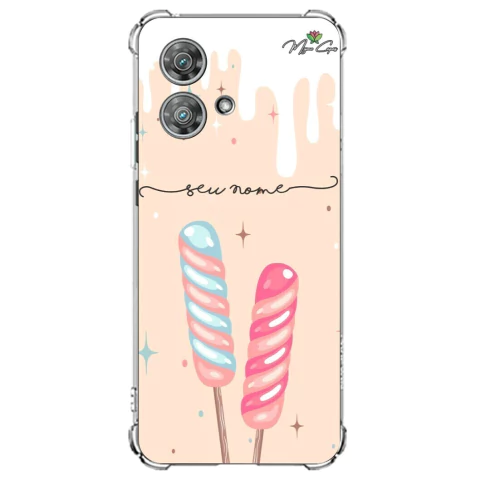 Capa para Moto Edge 40 Neo Personalizada Candy Lollipops Coloridos
