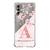 Capa para Moto G60 Personalizada Flores de Cerejeira com Inicial Rosa