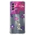 Capa para Moto G62 Estampada Galáxia Explorando o Universo Rosa