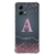 Capa para Moto G84 Personalizada Amor Chuva de Corações com Inicial Transparente
