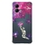 Capa para Moto G84 Estampada Galáxia Explorando o Universo Rosa