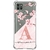 Capa para Moto G9 Power Personalizada Flores de Cerejeira com Inicial Rosa