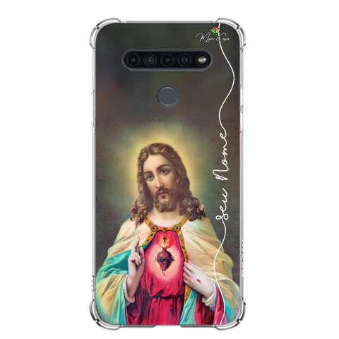 Capa para LG K41s Fé Sagrado e Imaculado Coração